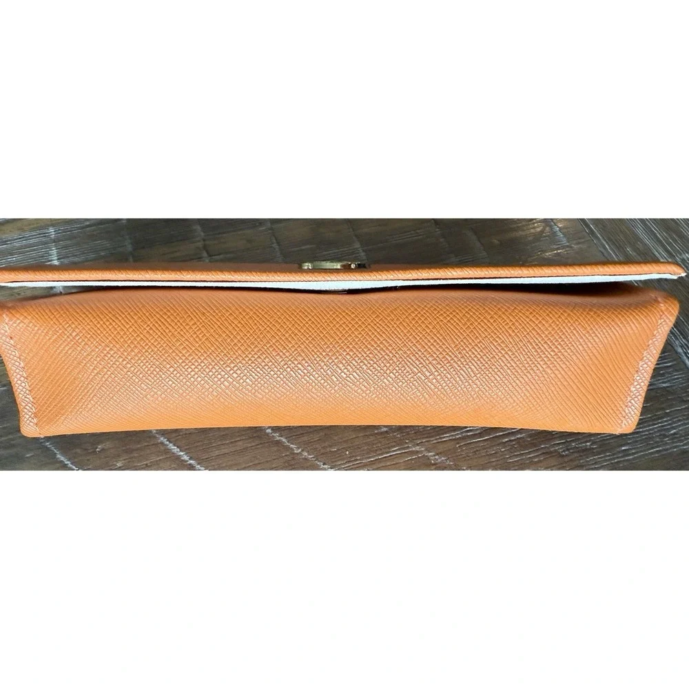 Tory Burch Authentic Eyeglasses Sunglasses Soft Case With Pouch Orange Gold Logo